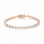 14k Rose Gold 14k Rose Gold Round Diamond Tennis Bracelet - Three-Quarter View -  107165 - Thumbnail