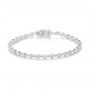 14k White Gold 14k White Gold Round Diamond Tennis Bracelet - Three-Quarter View -  107165 - Thumbnail