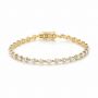 14k Yellow Gold 14k Yellow Gold Round Diamond Tennis Bracelet - Three-Quarter View -  107165 - Thumbnail