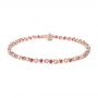 18k Rose Gold 18k Rose Gold Ruby And Diamond Bracelet - Three-Quarter View -  107042 - Thumbnail