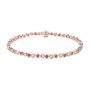 18k Rose Gold 18k Rose Gold Ruby And Diamond Bracelet - Three-Quarter View -  107042 - Thumbnail