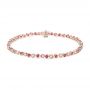 14k Rose Gold 14k Rose Gold Ruby And Diamond Bracelet - Three-Quarter View -  107042 - Thumbnail