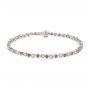 18k White Gold 18k White Gold Ruby And Diamond Bracelet - Three-Quarter View -  107042 - Thumbnail