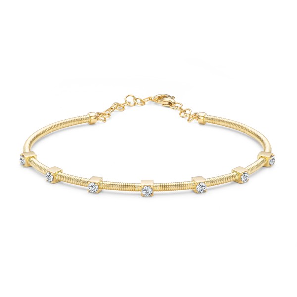 Skinny Omega Chain Diamond Bangle - Image