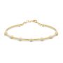 14k Yellow Gold Skinny Omega Chain Diamond Bangle - Three-Quarter View -  107978 - Thumbnail