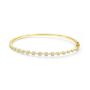 14k Yellow Gold Spaced Diamond Bangle - Three-Quarter View -  108001 - Thumbnail