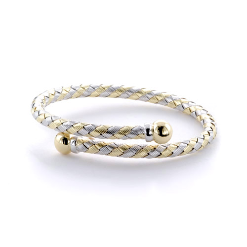 Two-tone Woven Bracelet - Three-Quarter View -  246 - Thumbnail