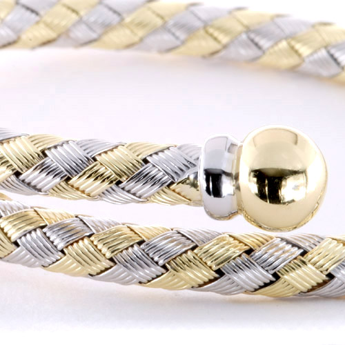 Two-tone Woven Bracelet - Flat View -  246 - Thumbnail