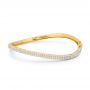 14K Gold Wave Diamond Bangle - Three-Quarter View -  107758 - Thumbnail