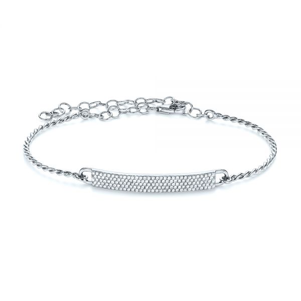 18k White Gold 18k White Gold Women's Diamond Bracelet - Three-Quarter View -  106506