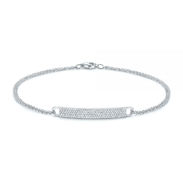 14k White Gold 14k White Gold Women's Diamond Bracelet - Three-Quarter View -  106832