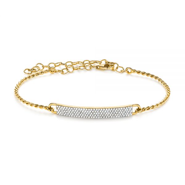 14k Yellow Gold 14k Yellow Gold Women's Diamond Bracelet - Three-Quarter View -  106506