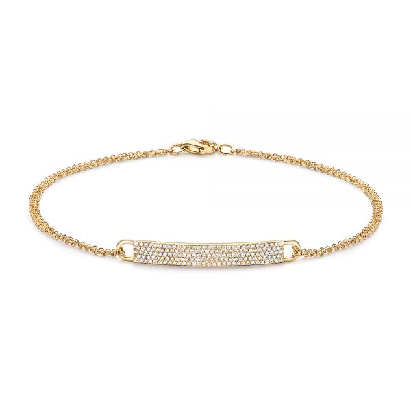 18k Yellow Gold 18k Yellow Gold Women's Diamond Bracelet - Three-Quarter View -  106832