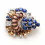 Vintage Blue Sapphire And Diamond Brooch - Three-Quarter View -  100764 - Thumbnail