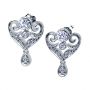 Diamond Earrings With Jacket - Three-Quarter View -  982 - Thumbnail