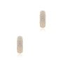 14k Yellow Gold 5 Row Diamond Pave Huggies - Three-Quarter View -  108209 - Thumbnail