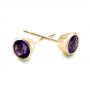 14k Yellow Gold 14k Yellow Gold Amethyst Bezel Set Stud Earrings - Front View -  101026 - Thumbnail