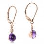 18k Rose Gold 18k Rose Gold Amethyst Cabochon And Diamond Earrings - Front View -  100447 - Thumbnail