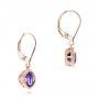 18k Rose Gold 18k Rose Gold Amethyst Drop Earrings - Front View -  102657 - Thumbnail