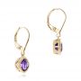 14k Yellow Gold 14k Yellow Gold Amethyst Drop Earrings - Front View -  102657 - Thumbnail