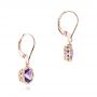 18k Rose Gold 18k Rose Gold Amethyst Leverback Earrings - Front View -  102511 - Thumbnail