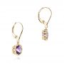 18k Yellow Gold 18k Yellow Gold Amethyst Leverback Earrings - Front View -  102511 - Thumbnail