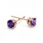 14k Rose Gold 14k Rose Gold Amethyst Stud Earrings - Front View -  100928 - Thumbnail