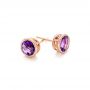 18k Rose Gold 18k Rose Gold Amethyst Stud Earrings - Front View -  102661 - Thumbnail