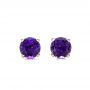 18k Rose Gold 18k Rose Gold Amethyst Stud Earrings - Three-Quarter View -  100928 - Thumbnail