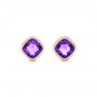 18k Rose Gold 18k Rose Gold Amethyst Stud Earrings - Three-Quarter View -  102655 - Thumbnail