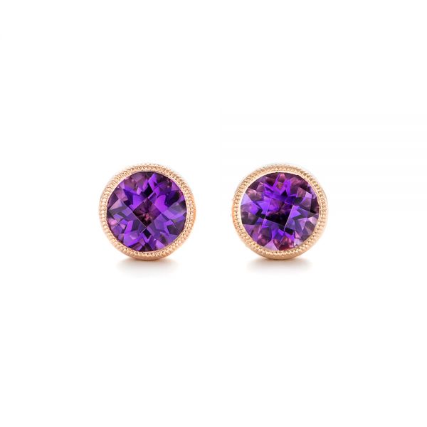 Amethyst Stud Earrings - Image