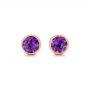 18k Rose Gold 18k Rose Gold Amethyst Stud Earrings - Three-Quarter View -  102661 - Thumbnail