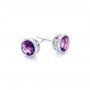 14k White Gold 14k White Gold Amethyst Stud Earrings - Front View -  102661 - Thumbnail