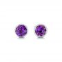 14k White Gold 14k White Gold Amethyst Stud Earrings - Three-Quarter View -  102661 - Thumbnail