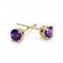 18k Yellow Gold 18k Yellow Gold Amethyst Stud Earrings - Front View -  100928 - Thumbnail