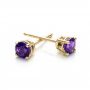 14k Yellow Gold 14k Yellow Gold Amethyst Stud Earrings - Front View -  100928 - Thumbnail