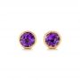 14k Yellow Gold 14k Yellow Gold Amethyst Stud Earrings - Three-Quarter View -  102661 - Thumbnail