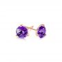 14k Rose Gold 14k Rose Gold Amethyst Stud Martini Earrings - Front View -  106397 - Thumbnail