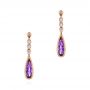 18k Rose Gold Amethyst And Diamond Drop Earrings