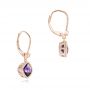 14k Rose Gold 14k Rose Gold Amethyst And Diamond Earrings - Front View -  102656 - Thumbnail