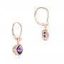 18k Rose Gold 18k Rose Gold Amethyst And Diamond Earrings - Front View -  102656 - Thumbnail