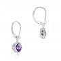 Amethyst And Diamond Earrings - Front View -  102656 - Thumbnail