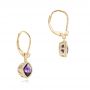 18k Yellow Gold 18k Yellow Gold Amethyst And Diamond Earrings - Front View -  102656 - Thumbnail