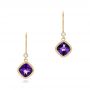 18k Yellow Gold Amethyst And Diamond Earrings