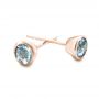 18k Rose Gold 18k Rose Gold Aquamarine Bezel Set Stud Earrings - Front View -  101030 - Thumbnail
