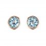 14k Rose Gold 14k Rose Gold Aquamarine Bezel Set Stud Earrings - Three-Quarter View -  101030 - Thumbnail