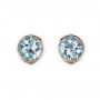 14k Rose Gold 14k Rose Gold Aquamarine Bezel Set Stud Earrings - Three-Quarter View -  101030 - Thumbnail