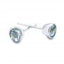 14k White Gold Aquamarine Bezel Set Stud Earrings - Front View -  101030 - Thumbnail
