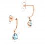 18k Rose Gold 18k Rose Gold Aquamarine Dangle Earrings - Front View -  106388 - Thumbnail