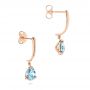 14k Rose Gold 14k Rose Gold Aquamarine Dangle Earrings - Front View -  106388 - Thumbnail